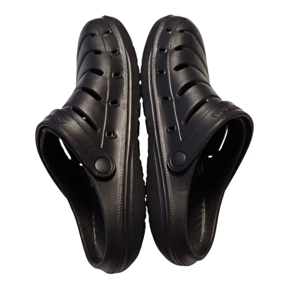 Rugged Shark EVA Black Slip On Clogs Sandals Water Beach Mens 8 Womens 10